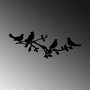 Wallity Birds On The Branc Escultura de Pared de Metal Negro
